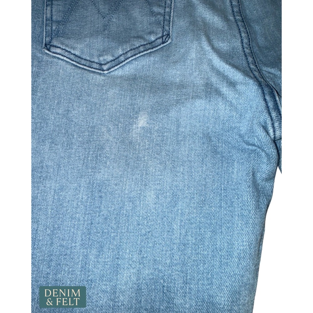 Mother Hustler Ankle Fray Jeans Light Wash High Rise Raw Hem Cropped Premium - Picture 10 of 12